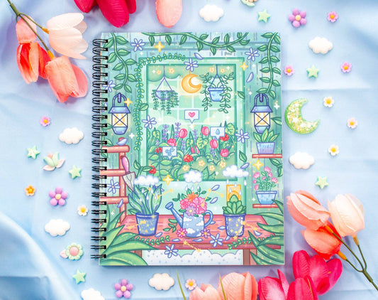 Botanical Bliss Spiral Lined Notebook (7x9")