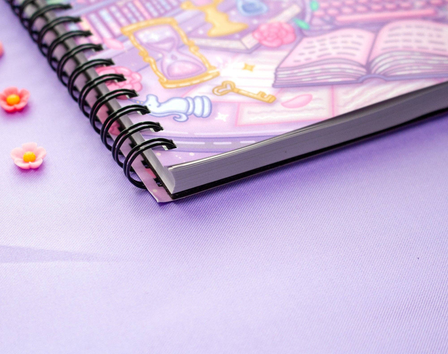 Pastel Academia Spiral Lined Notebook (7x9")